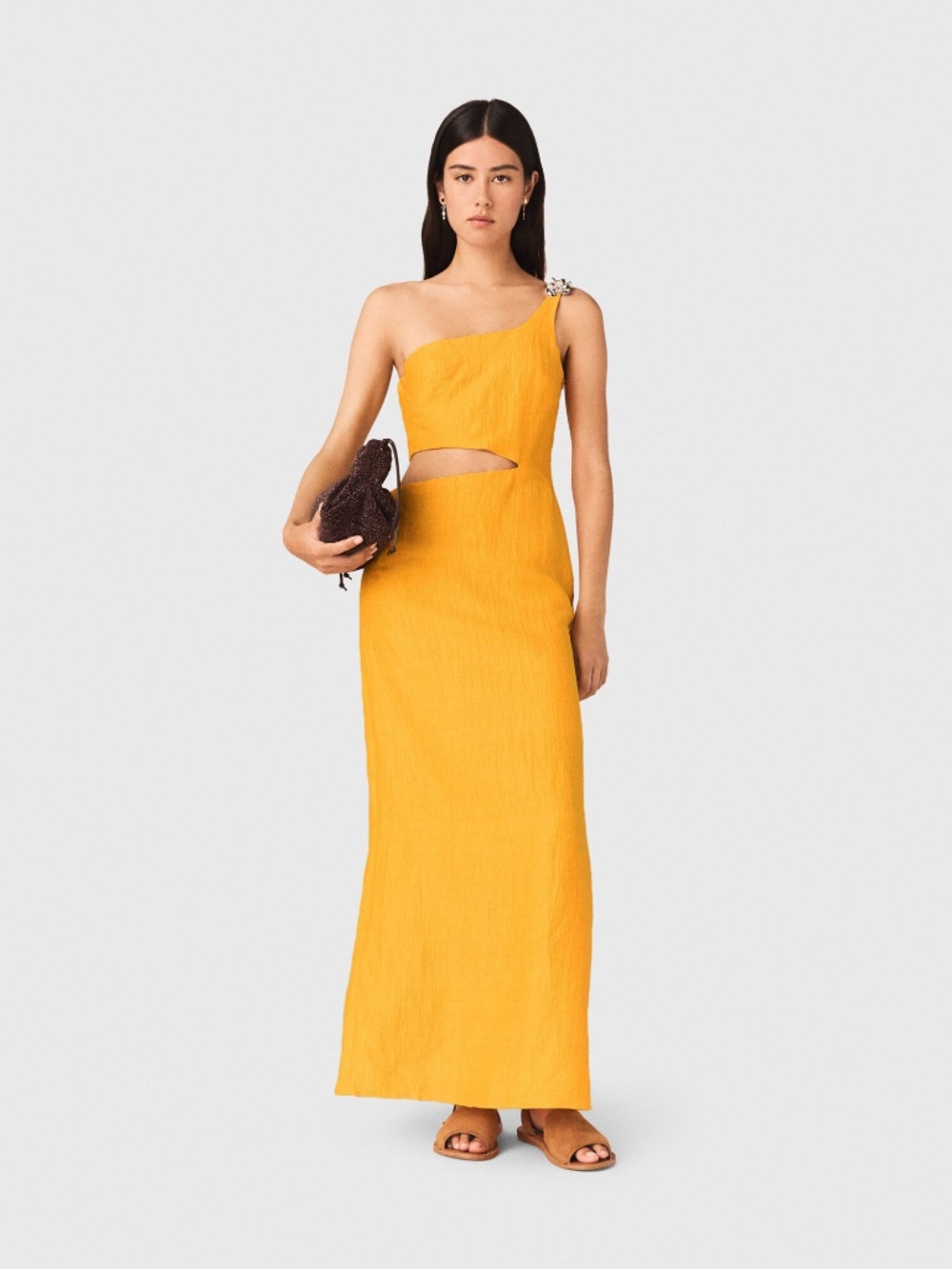 Rangelle Asymmetrical Linen-Blend Dress